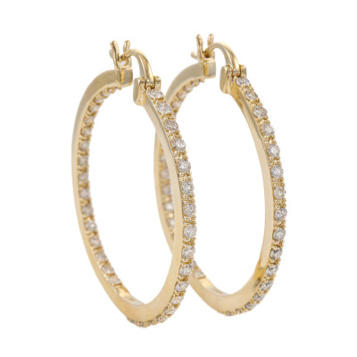1.49ct Diamond Hoop Earrings