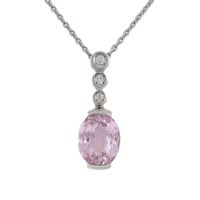 4.38ct Kunzite & Diamond Pendant