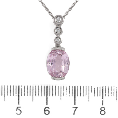 4.38ct Kunzite & Diamond Pendant - 2