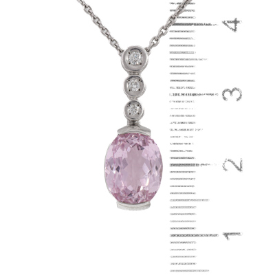 4.38ct Kunzite & Diamond Pendant - 3
