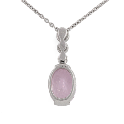 4.38ct Kunzite & Diamond Pendant - 4