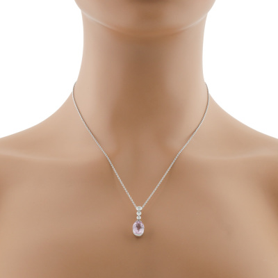 4.38ct Kunzite & Diamond Pendant - 6