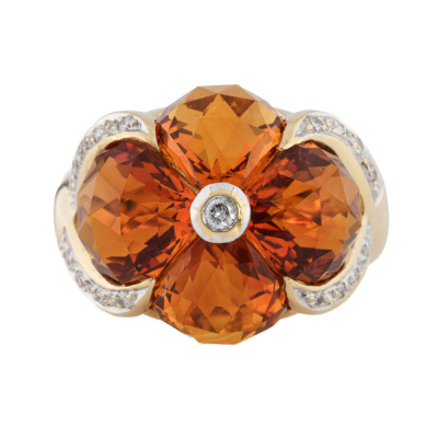 10.27ct Citrine & Diamond Ring