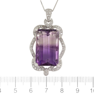 26.10ct Amethyst & Diamond Pendant - 2