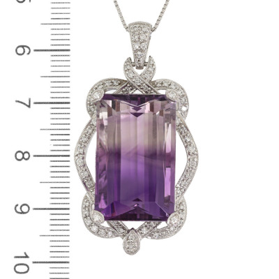26.10ct Amethyst & Diamond Pendant - 3