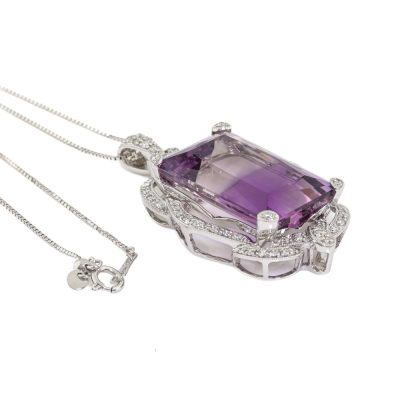 26.10ct Amethyst & Diamond Pendant - 5