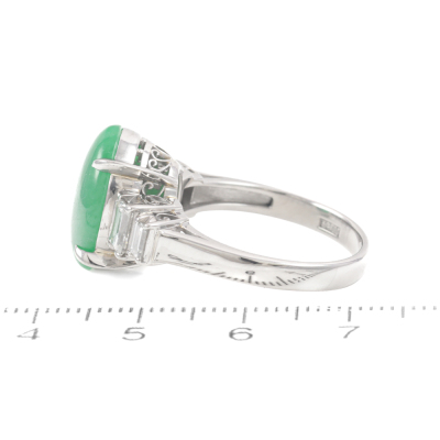 6.05ct Jadeite Jade & 1.15ct Diamond Ring - 3