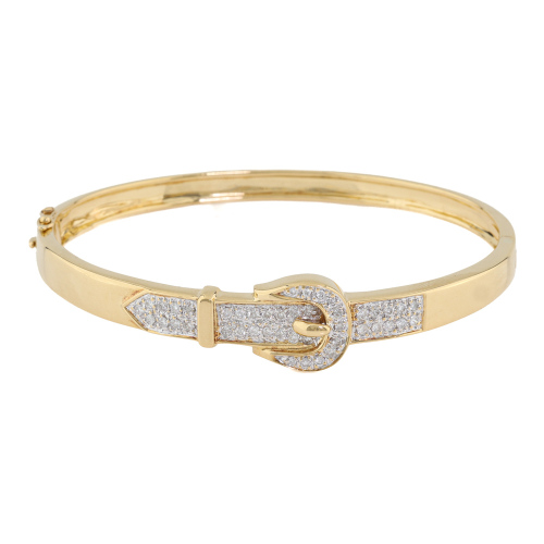 Diamond Buckle Bangle 18ct Gold