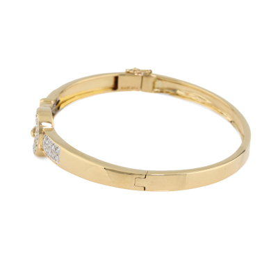 Diamond Buckle Bangle 18ct Gold - 4