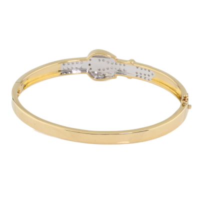 Diamond Buckle Bangle 18ct Gold - 5