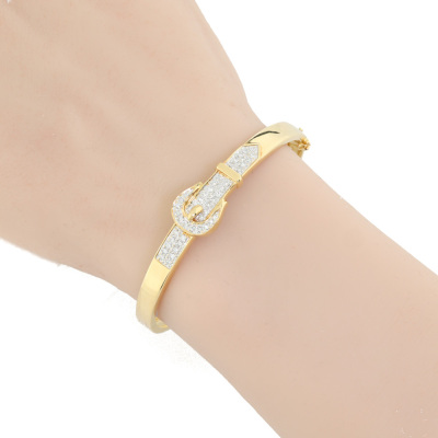 Diamond Buckle Bangle 18ct Gold - 6