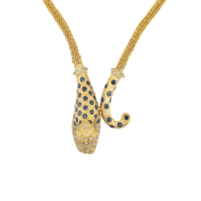 Sapphire, Diamond & Ruby Leopard Necklace - 5