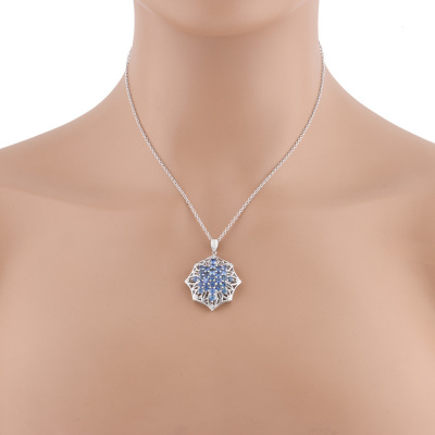 3.50ct Sapphire & Diamond Pendant 18ct Gold - 6