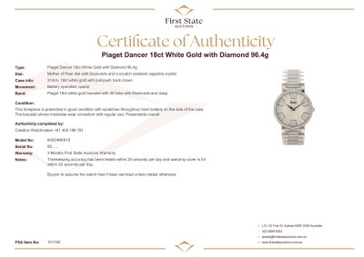 Piaget Dancer 18ct White Gold with Diamond 96.4g - 3
