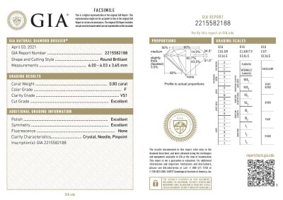 0.80ct Diamond Solitaire Ring GIA F VS1 - 4