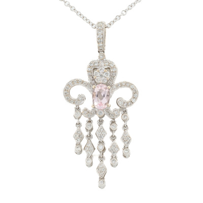 0.73ct Morganite & Diamond Pendant
