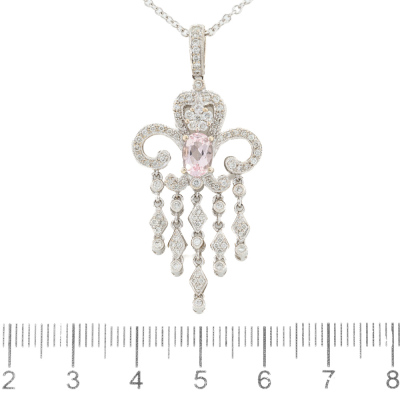 0.73ct Morganite & Diamond Pendant - 2