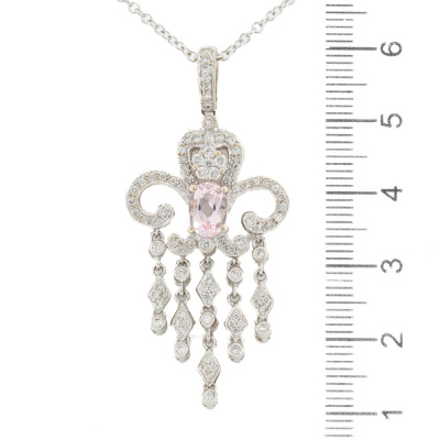 0.73ct Morganite & Diamond Pendant - 3