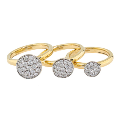 Set of Three Matching Diamond Dress Rings