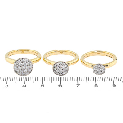 Set of Three Matching Diamond Dress Rings - 3