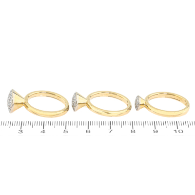 Set of Three Matching Diamond Dress Rings - 4