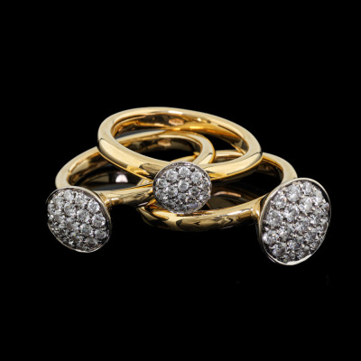 Set of Three Matching Diamond Dress Rings - 6