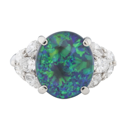 3.20ct Opal and 0.92ct Diamond Ring