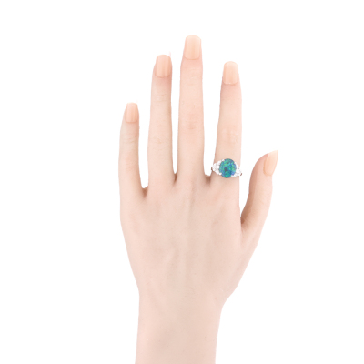 3.20ct Opal and 0.92ct Diamond Ring - 7