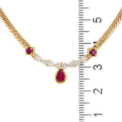 0.52ct Ruby & 0.61ct Diamond Necklace - 5