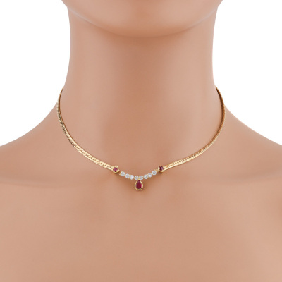 0.52ct Ruby & 0.61ct Diamond Necklace - 8
