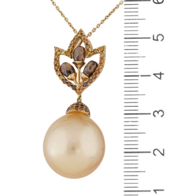 Autore Golden South Sea Pearl, Sapphire & Diamond Necklace - 3