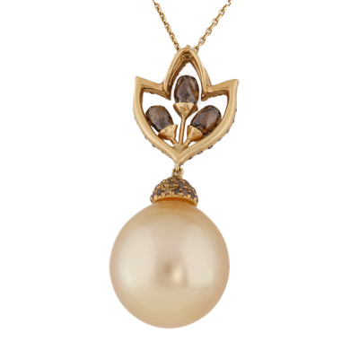 Autore Golden South Sea Pearl, Sapphire & Diamond Necklace - 5