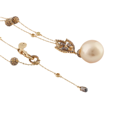 Autore Golden South Sea Pearl, Sapphire & Diamond Necklace - 6