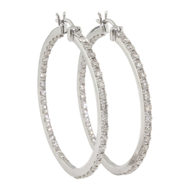 2.41ct Diamond Hoop Earrings