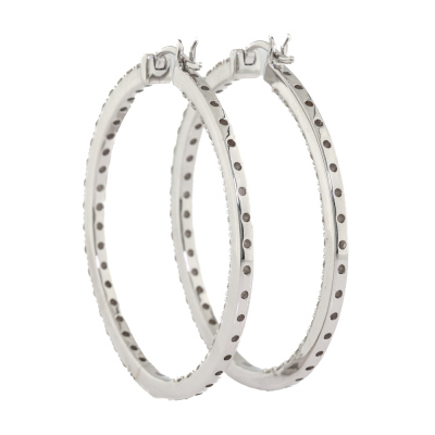 2.41ct Diamond Hoop Earrings - 3
