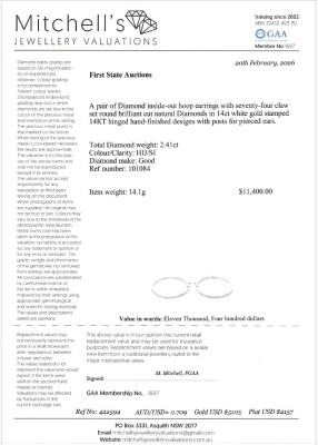 2.41ct Diamond Hoop Earrings - 4