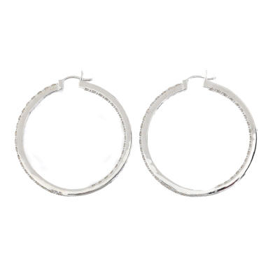 2.41ct Diamond Hoop Earrings - 5