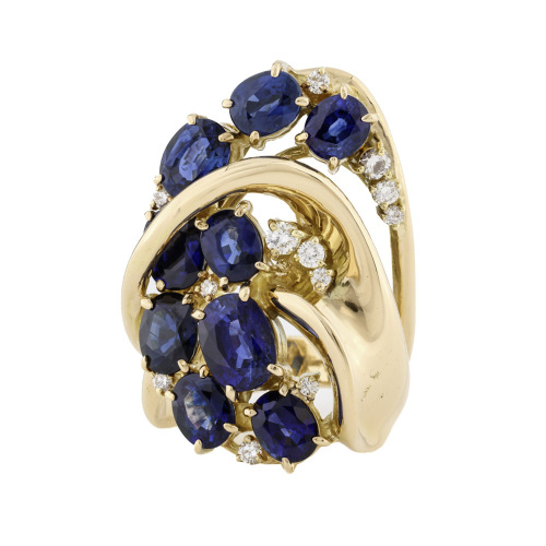 6.96ct Sapphire & Diamond Ring, 18ct 17.1g