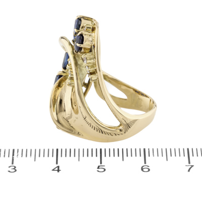 6.96ct Sapphire & Diamond Ring, 18ct 17.1g - 3
