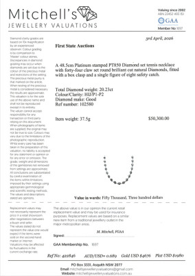 20.23ct Diamond Tennis Necklace - 4