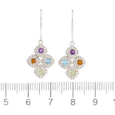 0.54ct Multi Gemstone & Diamond Earrings - 2