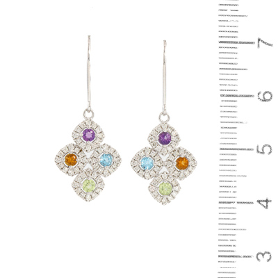 0.54ct Multi Gemstone & Diamond Earrings - 3
