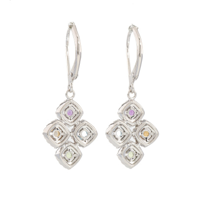 0.54ct Multi Gemstone & Diamond Earrings - 4
