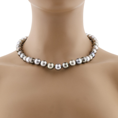 12.3- 10.1mm Tahitian Pearl Strand Necklace