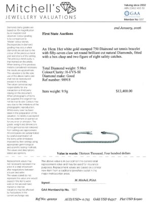 5.98ct Diamond Tennis Bracelet - 4