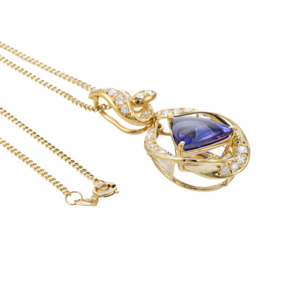 4.29ct Tanzanite & Diamond Pendant - 5