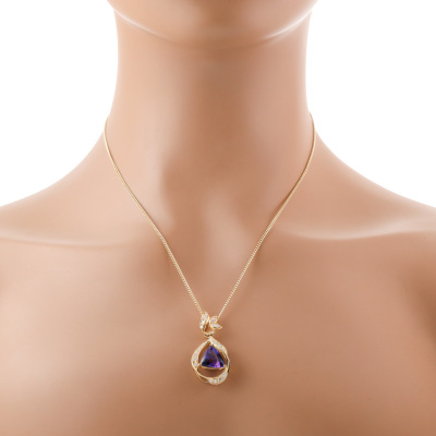 4.29ct Tanzanite & Diamond Pendant - 6