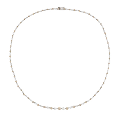 5.40ct Champagne Diamond Tennis Necklace
