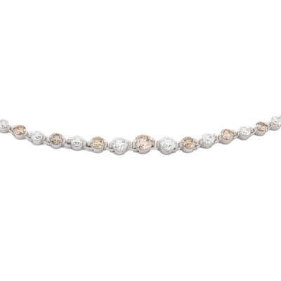 5.40ct Champagne Diamond Tennis Necklace - 2