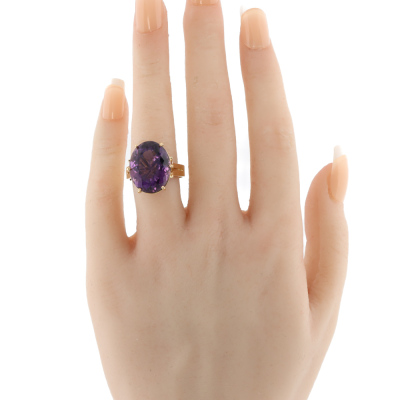 15.40ct Amethyst Ring, 18ct Gold 9.6g - 7